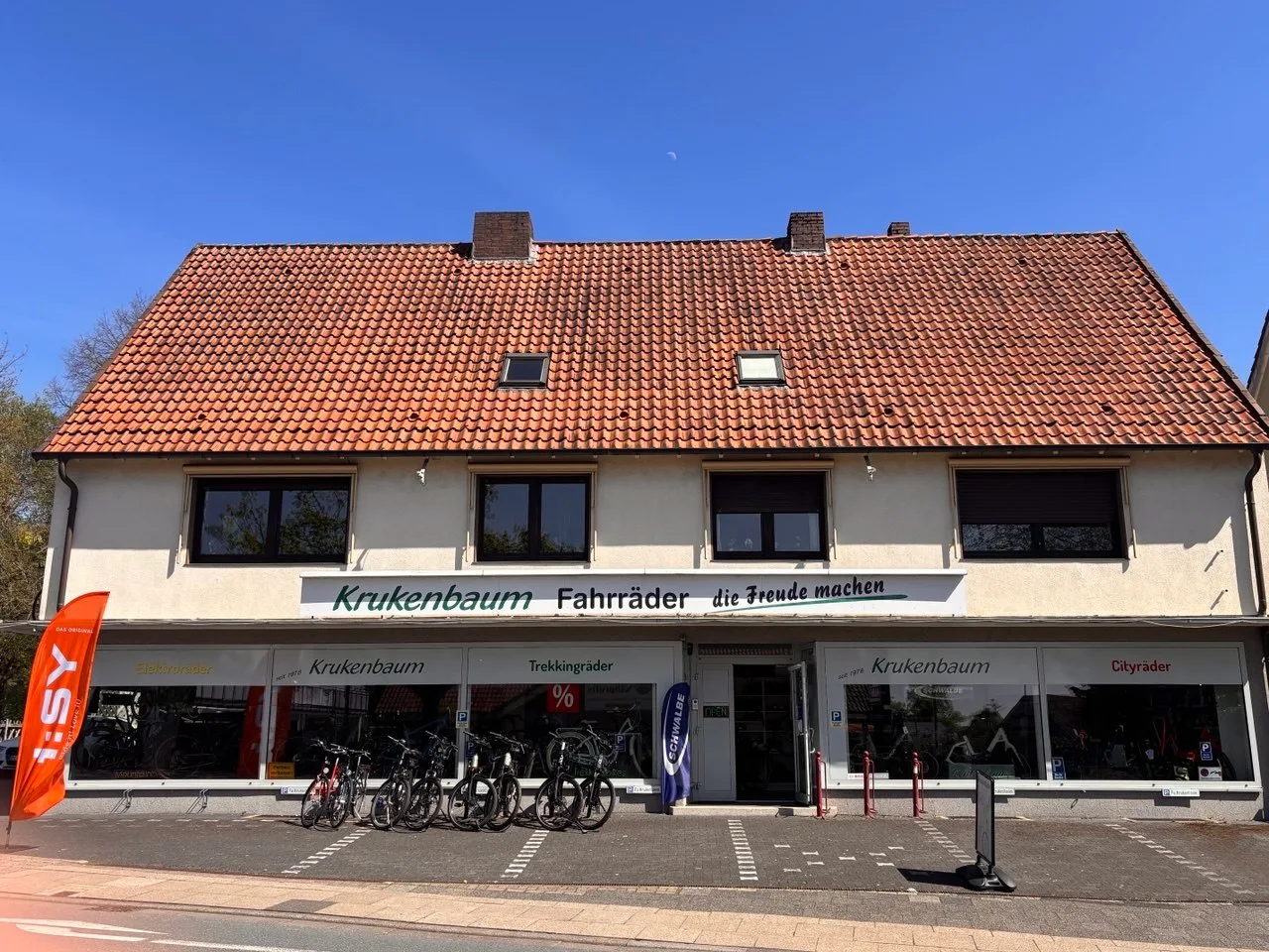Außenansicht von Fahrrad Krukenbaum mit Eingang an der Windelsbleicher Straße